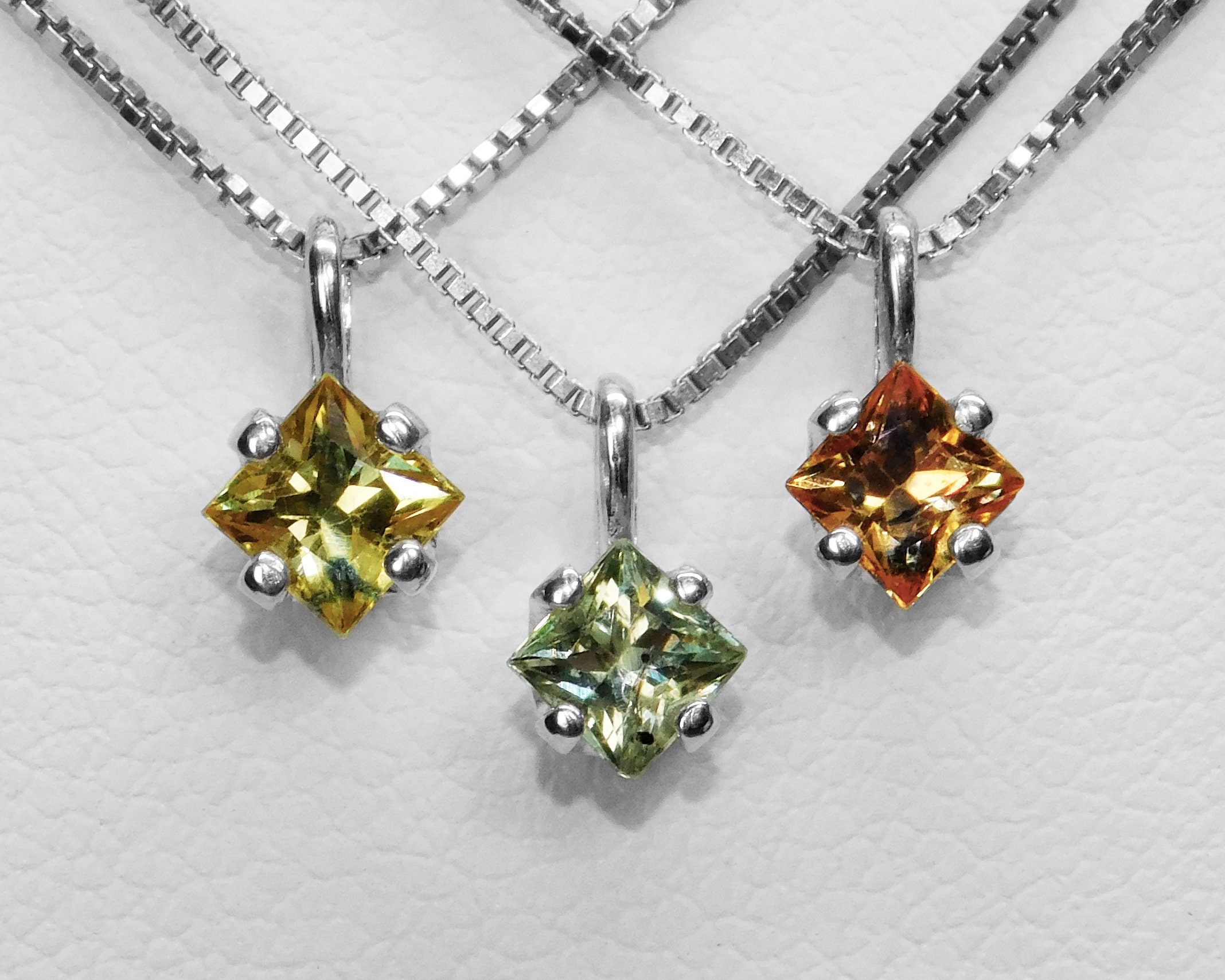 Montana Sapphire Pendant in Sterling Silver - Princess Cut - Choice