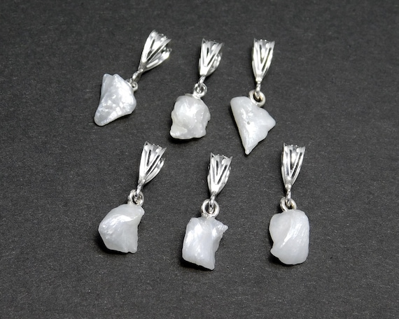 Rare, American Tennessee River, Natural Pearl Pendants in Silver, Choice