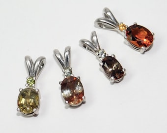 Chrysoberyl, andalusiet, feraxiniet, madeiracitrienhangers in zilver, keuze
