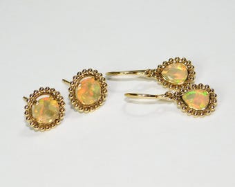 Ethiopian Opal Earrings in Gold, Choice