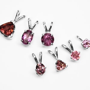 Color Shifting, Rare Pink Garnet Pendant in Sterling Silver - Choice