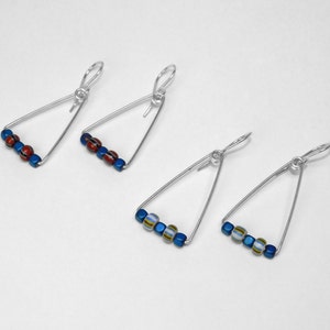 African Trade Bead Earrings, Sterling Silver Wire, Ancient Glass Beads, Venetian Glass Trade Beads, Antique Bead Jewelry