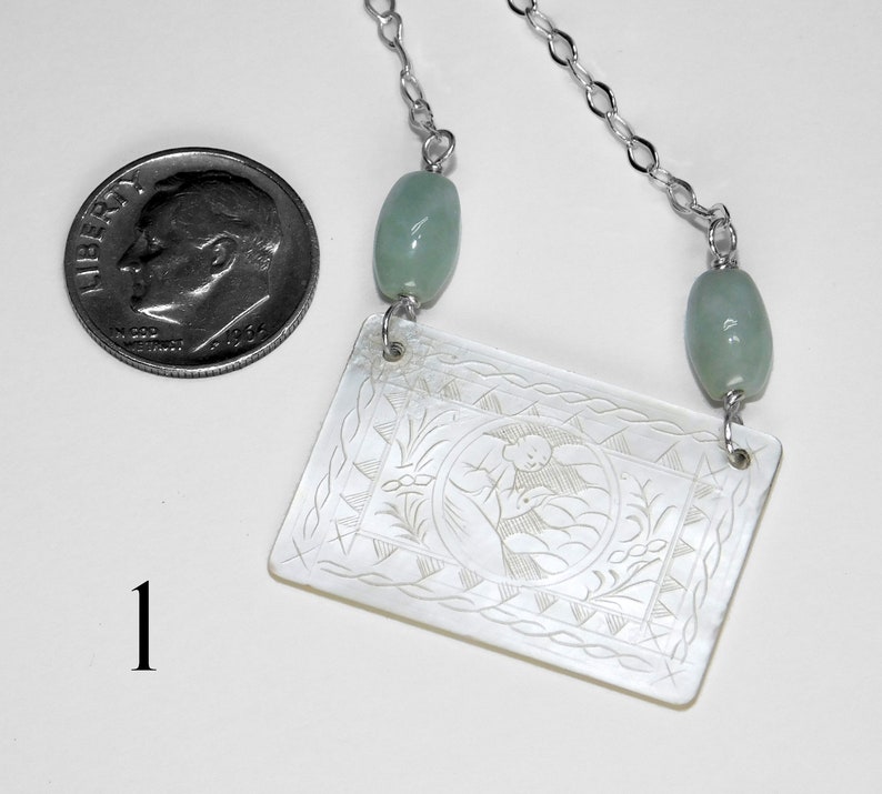 Antique Chinese Gaming Chip Necklaces Hand Carved Mother of Etsy