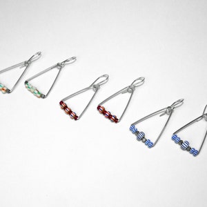 African Trade Bead Earrings, Antique bead Jewelry, Silver Wire Earrings, Venetian Glass Beads, Ancient Italian Beads, Wire Wrapped Earrings