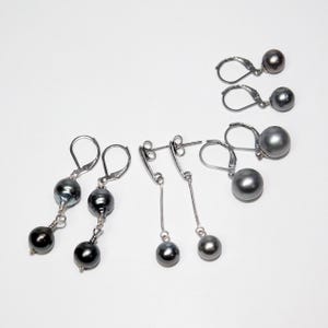Tahitian Pearl Earrings in Silver, Choice
