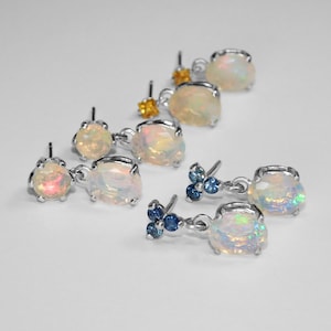 Ethiopian Opal Earrings with Accent Stones - Choice
