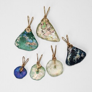 Roman Glass Pendants, 14K Gold Filled Wire Wrap, Gift for History Lover, Genuine Ancient Excavated Artifact, Roman Empire