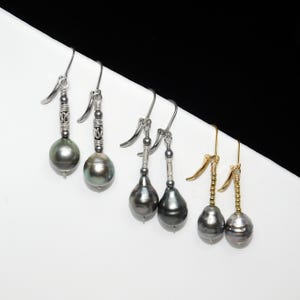 Tahitian Pearl Earrings in Silver and Gold, Choice