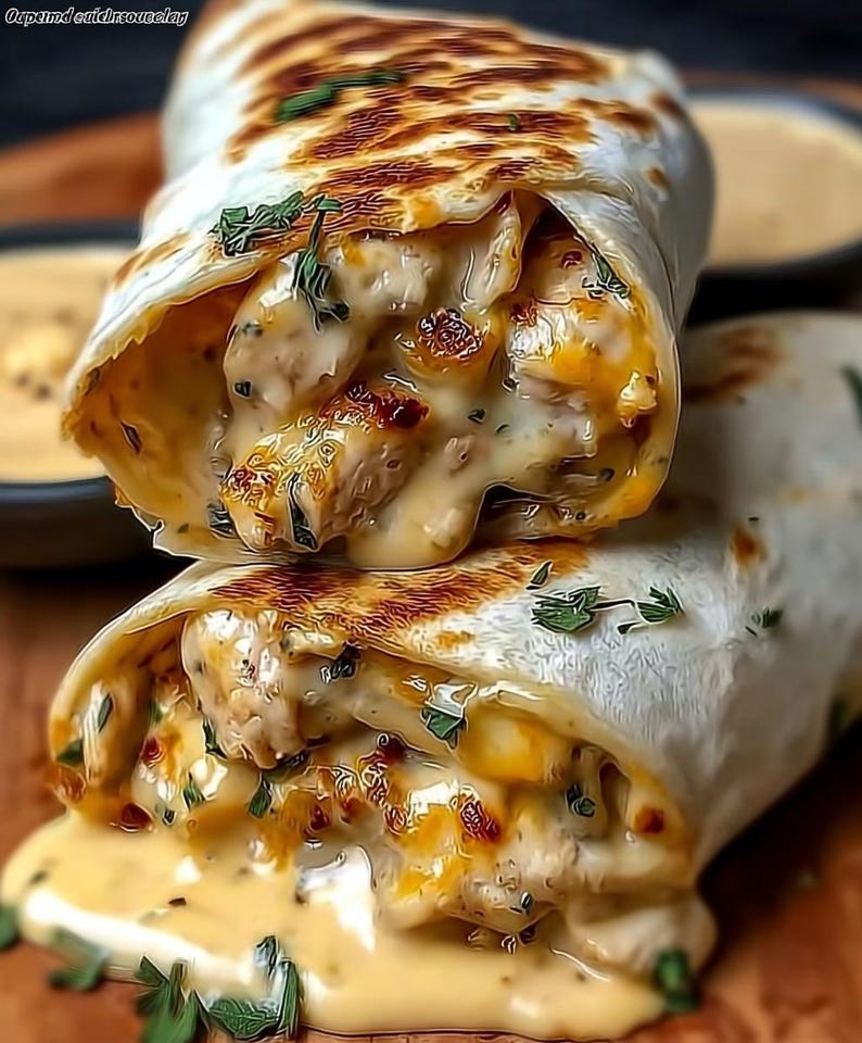 Cheesy Garlic Chicken Wraps Recipe | Digital Download - Etsy