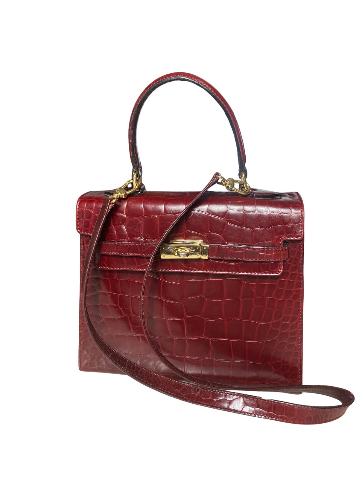 Sac à Main Marianelli Cuir Vintage - Format A4 - Marron - Porté épaule - Femme - Occasion Bon état