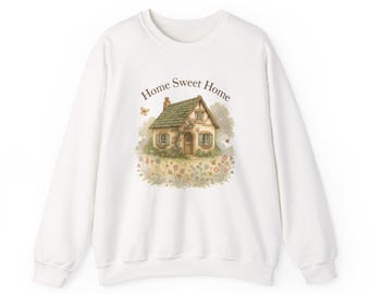 Cottagecore Sweatshirt | Home Sweet Home Illustration