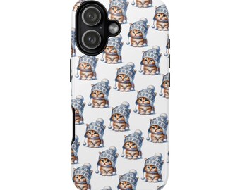 Winter Kitten Phone Case, Cozy Cat Lover Gift