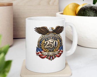 American Eagle Shield Mug | Patriotic Flag Emblem Coffee Cup