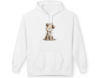 Whimsical Dog Illustration Hoodie | Watercolor Dog Sitting