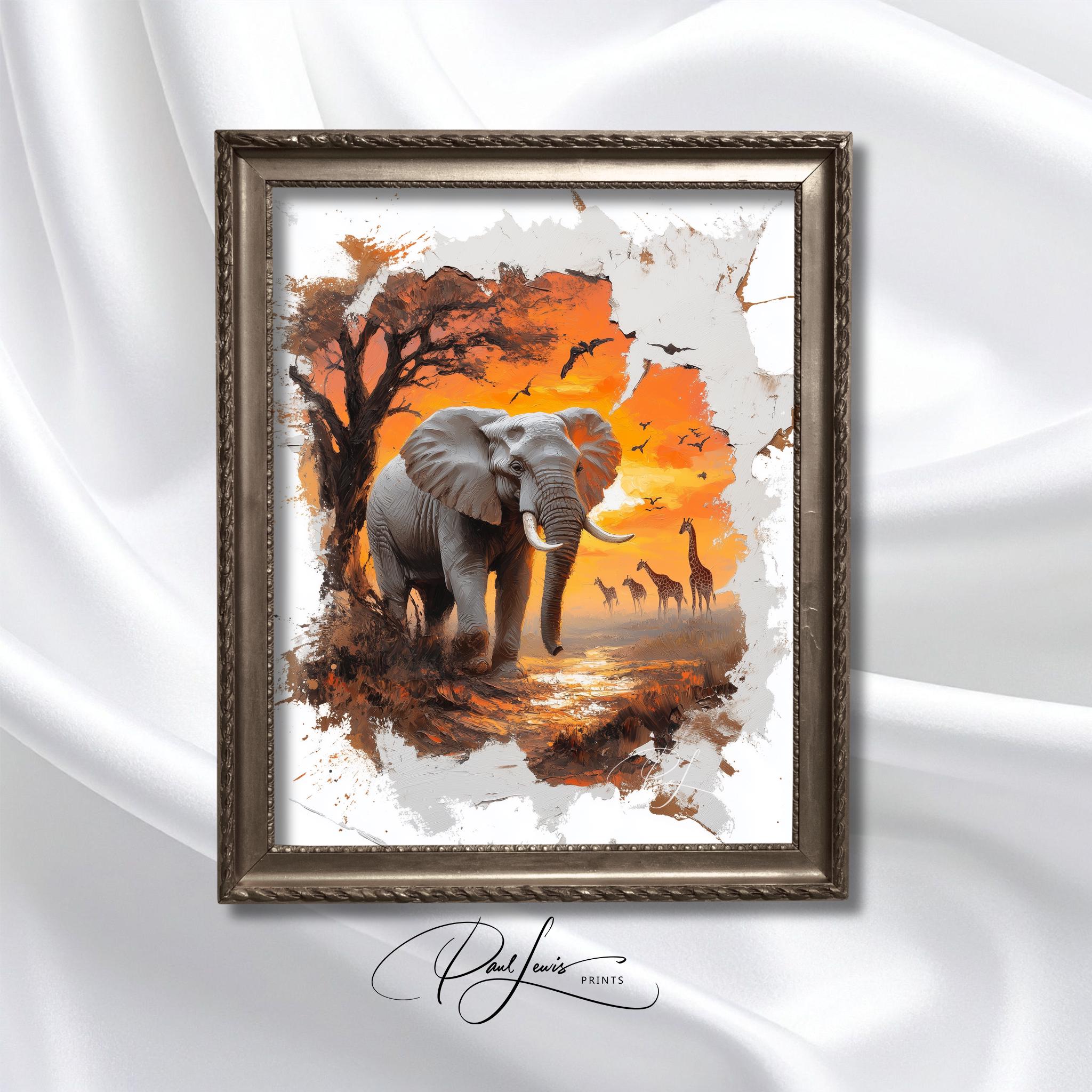 Elefantes al atardecer arte - Etsy México, image size:2048x2048