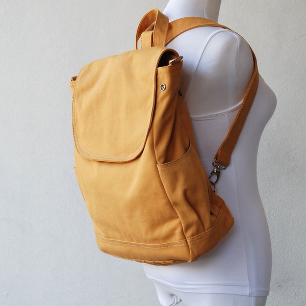Fortuner Backpack Convertible in Mustard (Water Resistant) Laptop / Shoulder Bag/ Diaper Bag/ Satchel / Rucksack / Messenger Bag / Tote