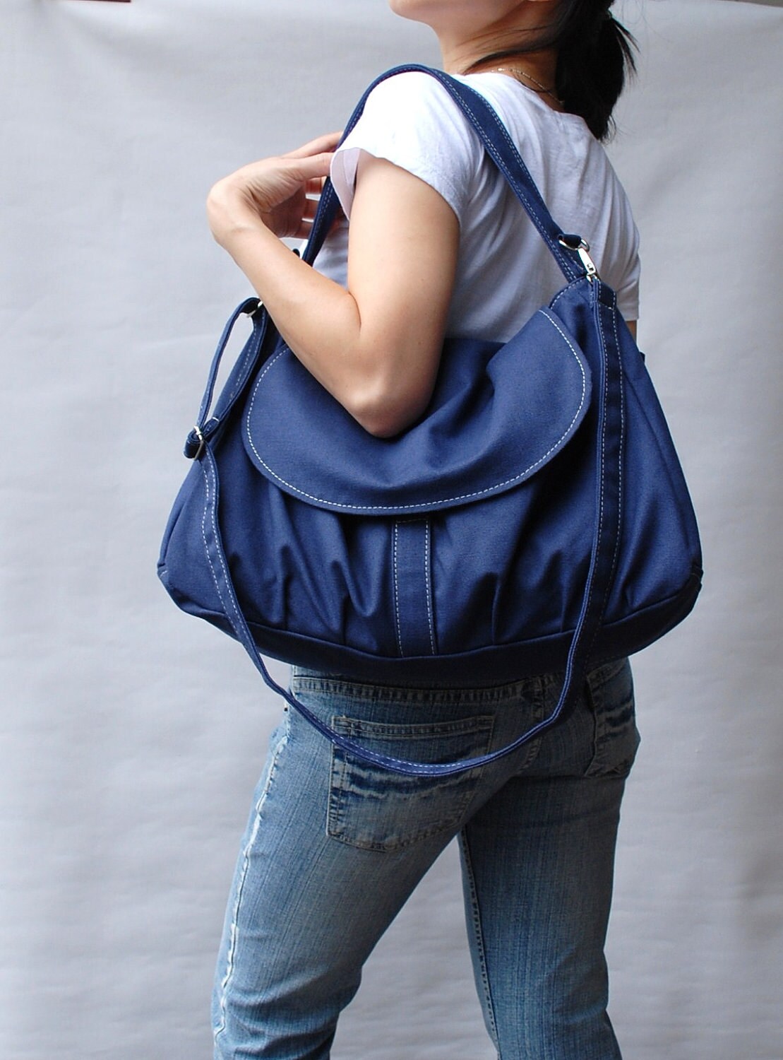 SALE 25 Messenger Bag/ Navy Blue Shoulder bag / Diaper Etsy