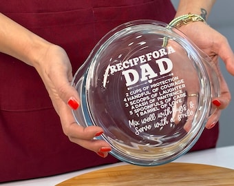Cacerola de cristal personalizada: bandeja para hornear grabada a medida, regalo con una receta única