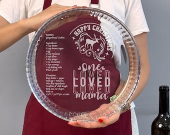 Plato de vidrio para hornear con recetas personalizado: recuerdo familiar grabado