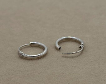 Small Hoop Piercing Sterling Silver Helix Cartilage Earring Minimalist Stackable Tragus Nose Cartilage Single