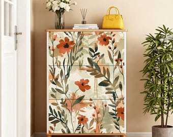 Slim Shoe Storage Cabinet for Entryway, Modern Shoe Rack Organizer with Flip Drawers, Small Space Hallway Furniture