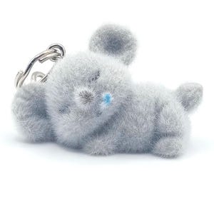 Key Chain/Bag Clip: Fuzzy, Flocked Sleeping Koala