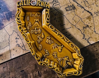 Vintage Souvenir of California Ceramic Spoon Rest