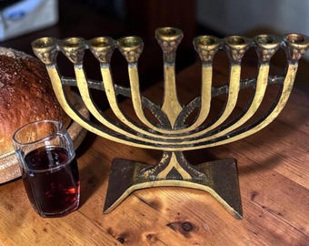 Vintage Miniature Brass Menorah