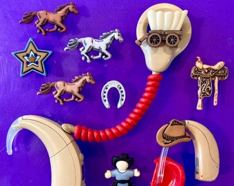 Hearing Aid Accessory Tube Treasures or Cochlear Bling - Saddle Up!