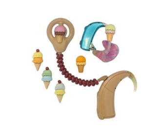 Hearing Aid Accessories (Tube Treasures) or Cochlear Implant Accessories (Cochlear Bling) - Ice Cream