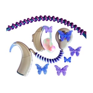 Cochlear Implant Accessories (Cochlear Bling) or Hearing Aid Accessory (Tube Treasures) - Butterflies