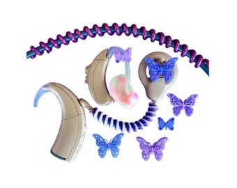 Accesorios para implantes cocleares (Cochlear Bling) o accesorios para audífonos (Tube Treasures) - Mariposas