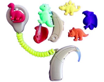 Hearing Aid Accessory Big Dinosaur Tube Treasures or Cochlear Bling