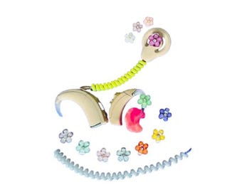 Tesoro para audífonos con flores de diamantes de imitación o joya coclear