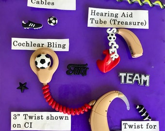 Sports...Tube Treasures or Cochlear Bling - Soccer Hearing Aid Accessories