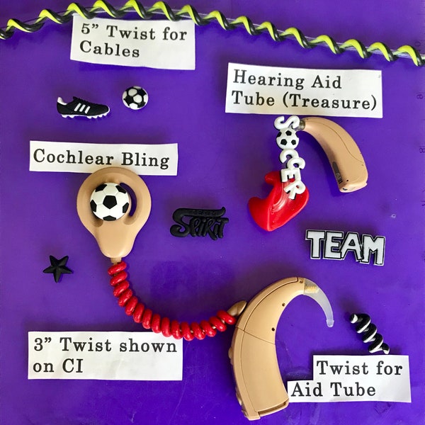 Sports...Tube Treasures or Cochlear Bling - Soccer Hearing Aid Accessories