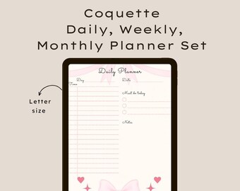 Coquette Undated iPad Planner | Daily, Weekly, Monthly Digital Pages | GoodNotes,  Notability PDF, Printable