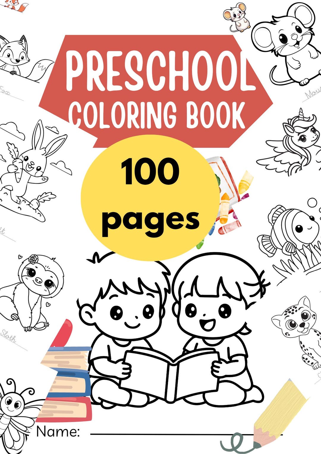 Animal Coloring & Tracing Book for Kids | Handwriting Practice (PDF) - Etsy