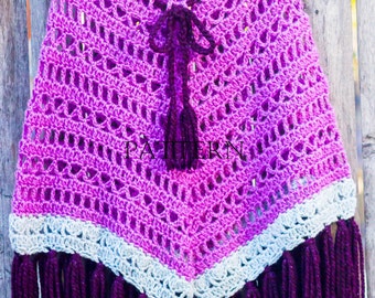 Crochet Pattern, Boho Poncho Pattern, Hippie Poncho Pattern, Bohemian Style Poncho Pattern, Patron de Poncho para Mujer, Bohemian Ponch