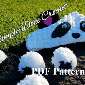 Crochet Panda Hooded Blanket Wrap Pattern, PDF Pattern, DIY, Crochet Panda Afghan, Black and White Panda Blanket, Crochet Kids Gift image 4