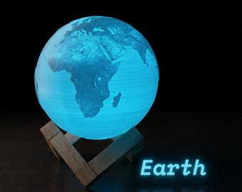 Earth Globe Tischlampe STL File Planet Schreibtischlampe 3D Print