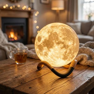 Moon Lamp STL File: Digital Lunar Model (Scalable, No Support)