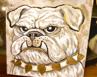 MS State Inspired Bulldog Canvas Art
