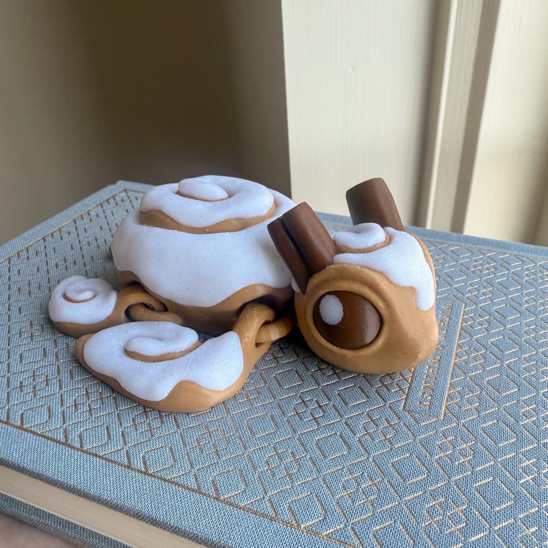 Cinnamon Roll Turtle 3D Printed | Articulated Kawaii Creature | Fantasy ...