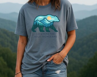 Bear Mountain Graphic Tee, Nature Adventure Shirt, Hiker Gift