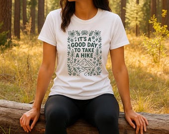 Wandern T-Shirt, Retro Camping Grafik T-Shirt, Abenteuer im Freien, guten Tag zum Wandern