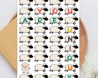 You Are Unique Printable Card Bundle | Encouragement & Motivation Be Yourself Digital Card