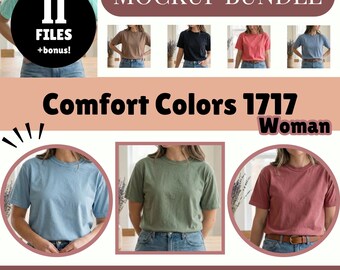 Comfort Colors 1717 Mockup BUNDLE Lifestyle 11 Colors