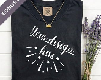 Comfort Colors 1717 Black Mockup Flat Lay