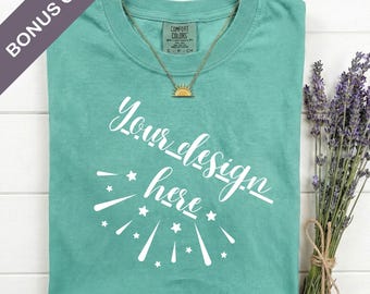 Comfort Colors 1717 Island Reef Mockup Flat Lay